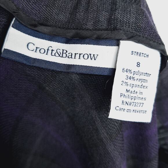 Vintage Y2K Plaid Maxi Skirt Dark Academia Goth 8 Purple Grunge Croft & Barrow - Picture 6 of 10